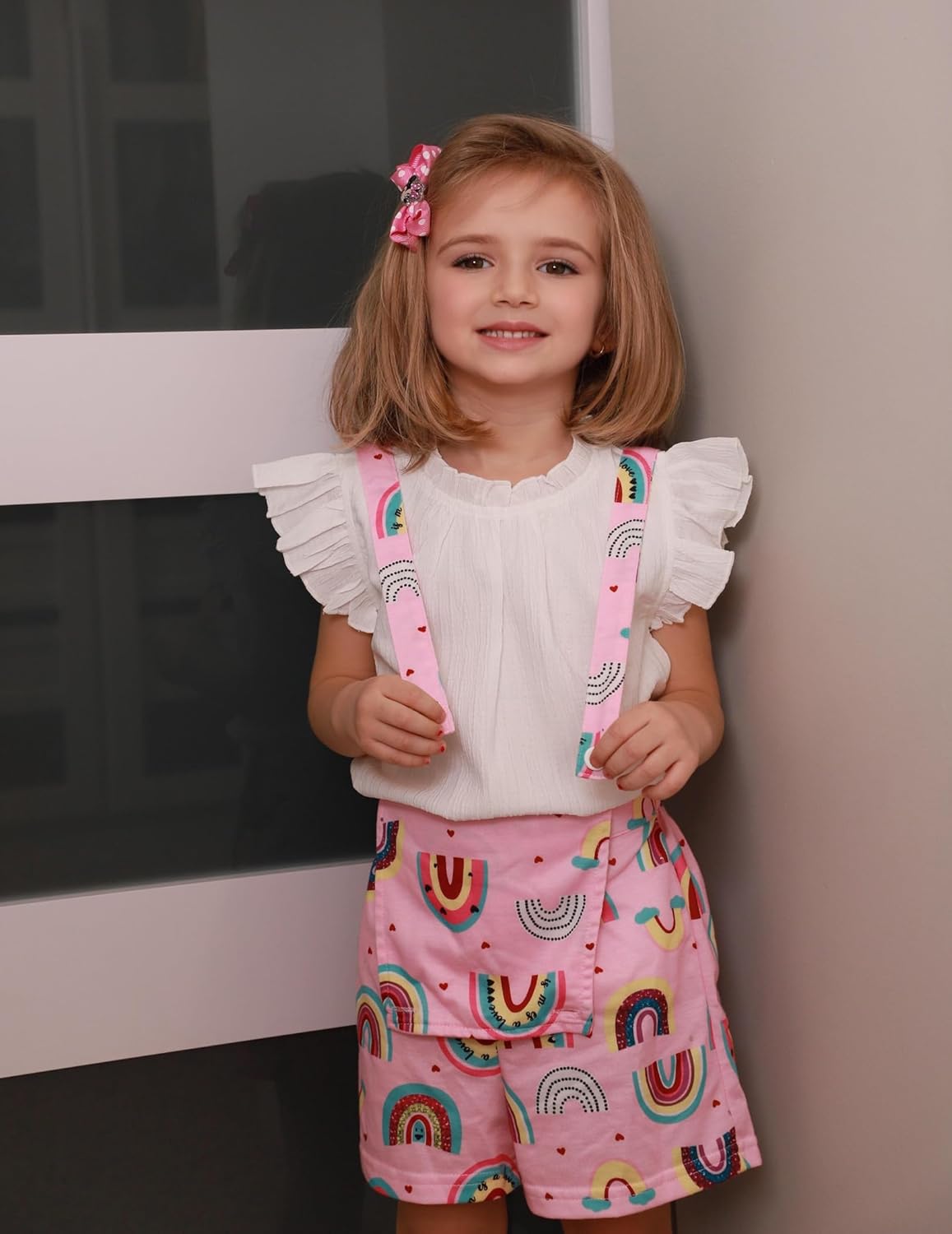 Arshiner Girls Ruffle Short Sleeve Shirts Cute Summer Frill Neck Pleated Textured Blouse Tops - Image 6