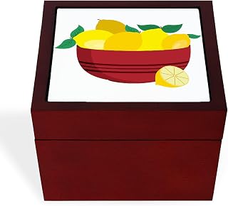 CafePress Bowl of Lemons Memory Keepsake Jewelry Box, 5"x5"x3.75"