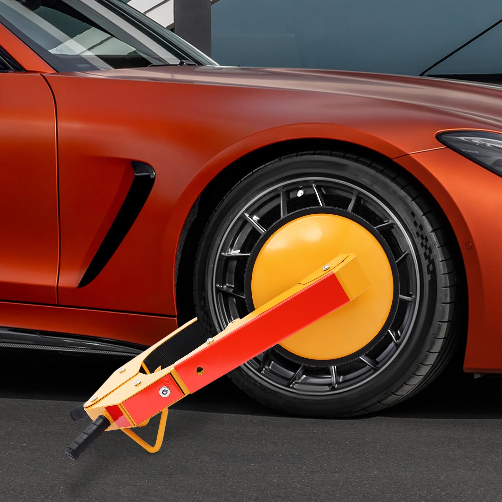 Reifenkralle Radschloss Autokralle Reifenschloss Radkralle Wegfahrsperre für Anhängern Lastwagen Wohnmobilen Gelb 29 * 78CM