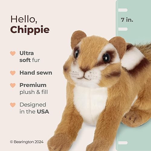 Miniatura 2 de Bearington Collection Chippie - Peluche de ardilla, 7 pulgadas