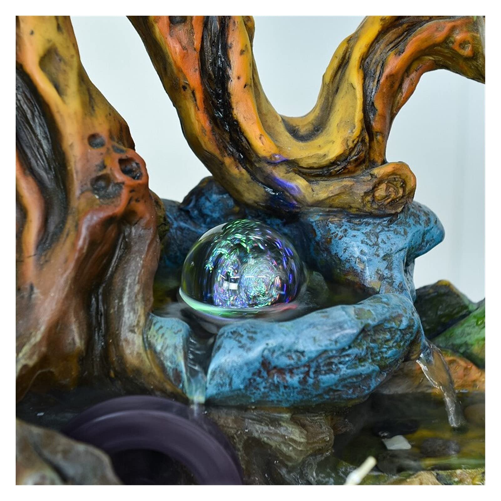 Fuente de mesa Relajación Interior Fuente de escritorio Cascada Zen Meditación Cubierta Cascada Característica - Humidificador Rockery Hogar Decoración de escritorio decorativo fuente de mesa