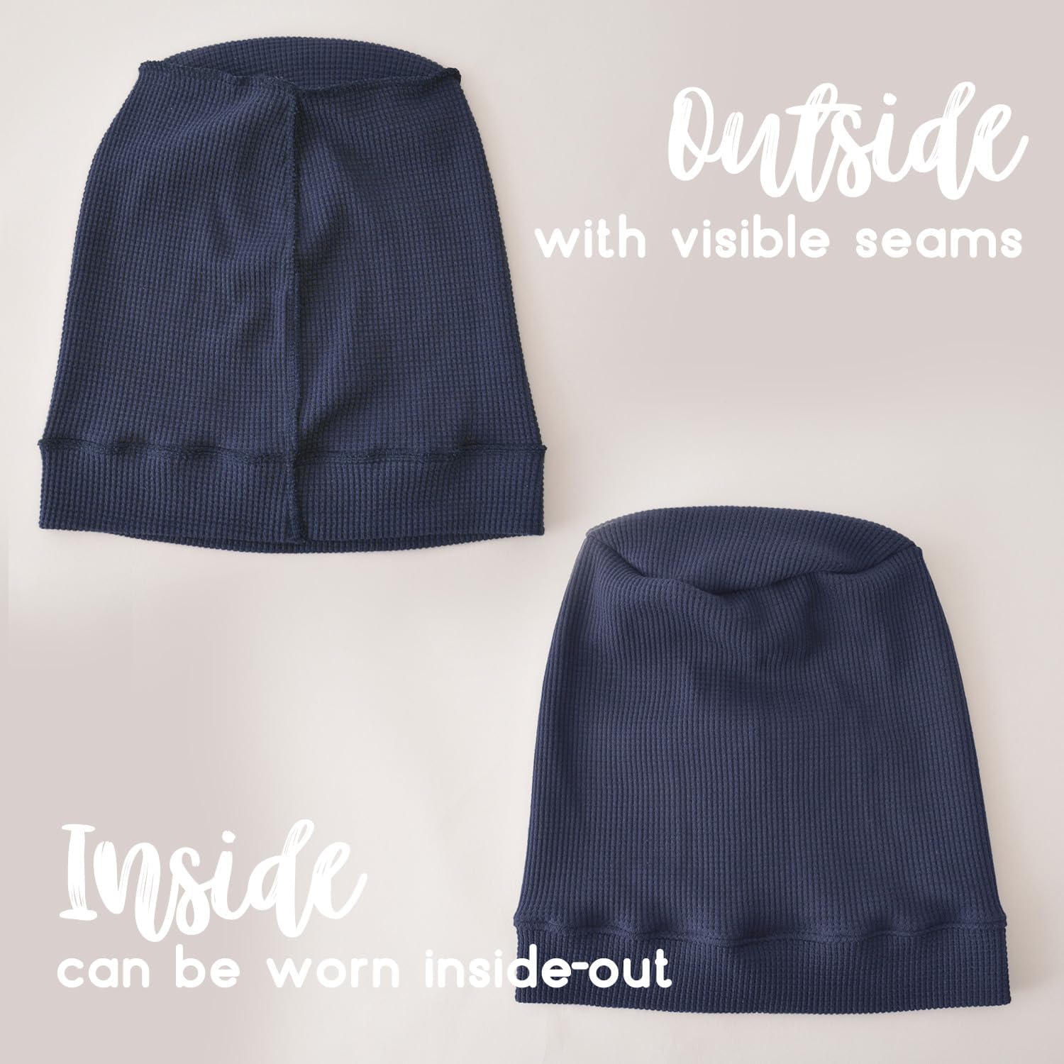 Oversized Beanie for Men & Womens Hipster Hat, 100% Cotton Reversed Summer Long Beanie for All Seasons - Image 3