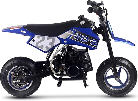 MotoTec DB-02 50cc 2-Stroke Kids Supermoto Gas Dirt Bike Blue