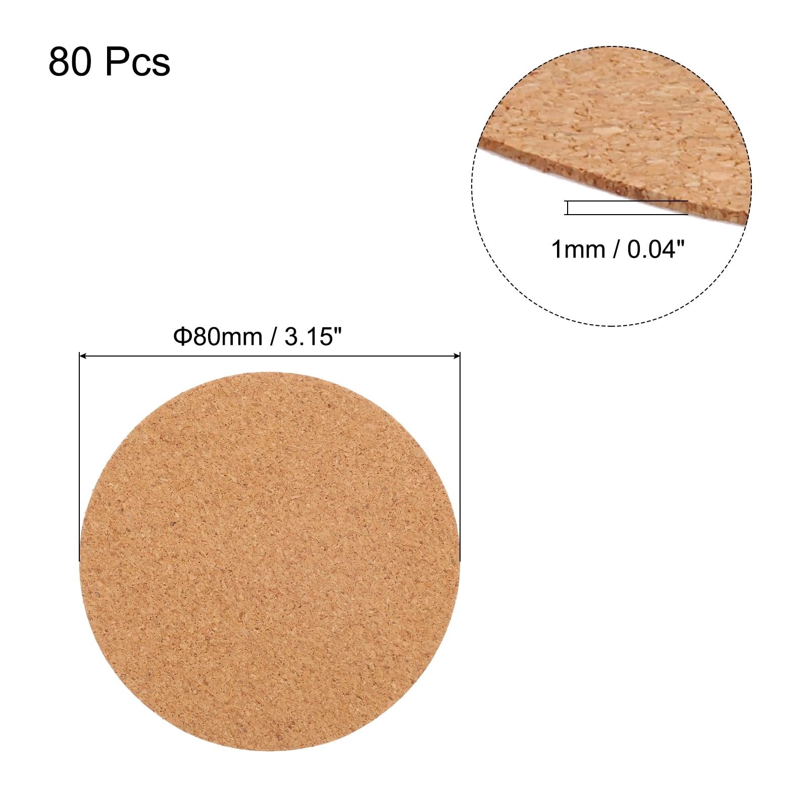 25 Sottobicchieri In Sughero Naturale 9x9 Cm - Assorbenti, Antiscivolo E Resistenti Al Calore Per Tazze E Bicchieri