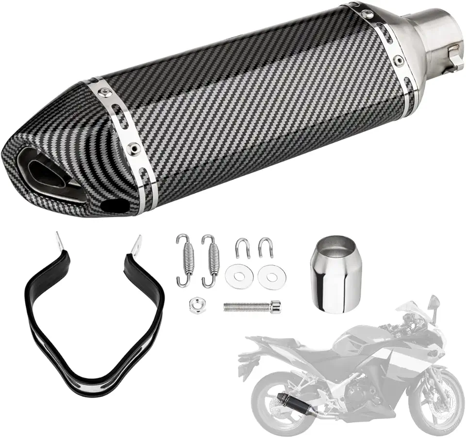 Silenciador De Escape Slip-On Para Motocicleta De 51 Mm Com Db Killer Removível, Estilo Fibra De Carbono, Escape Universal Para Tubos De 38 A 51 Mm, Adequado Para Motos De Rua E Esportivas