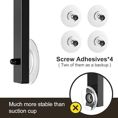 Miniatura 6 de Orimade Organizador de ducha antideslizante ajustable sobre la cabeza, organizador colgante de baño a prueba de óxido con 2 ganchos para maquinilla