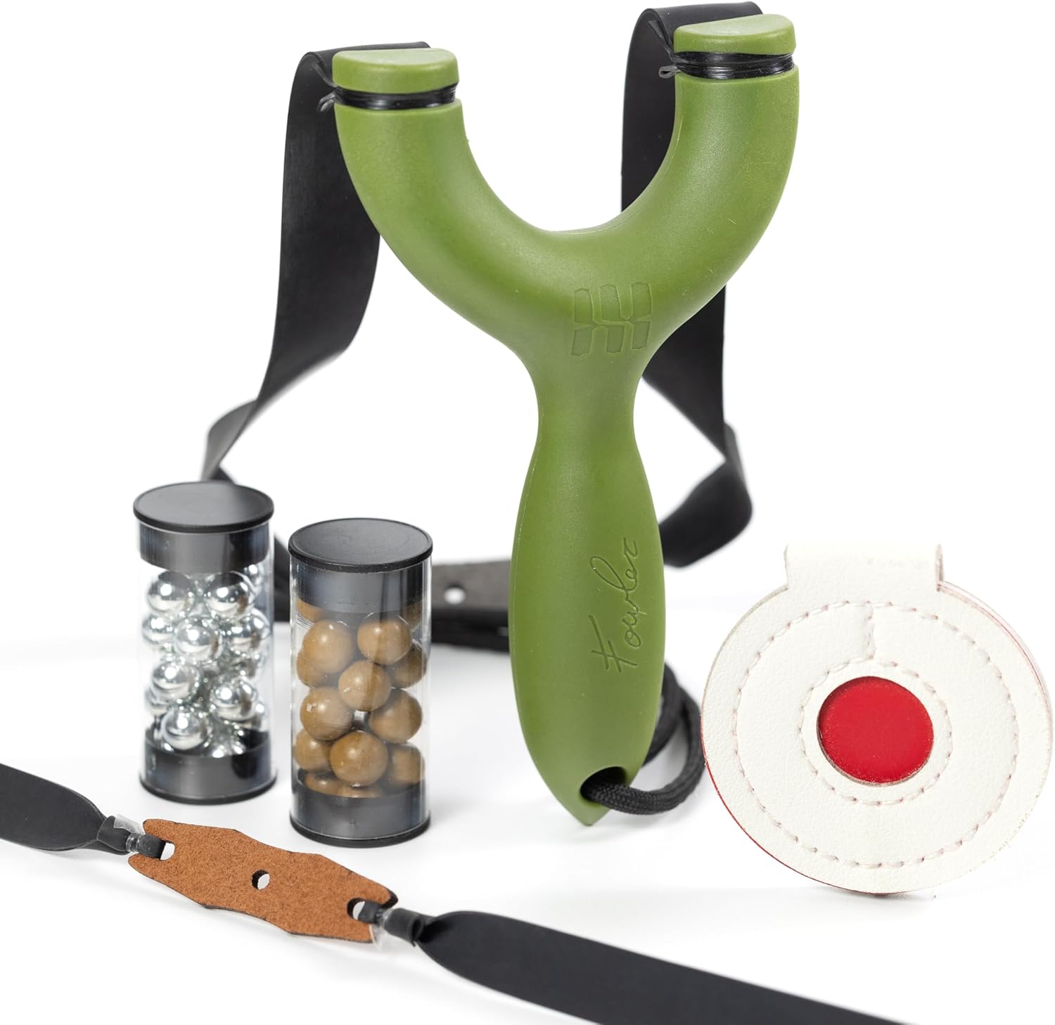 SimpleShot Sparrow Slingshot by Zach Fowler for Hunting and Target Shooting, with Ammo, Bands, and Spinner Target