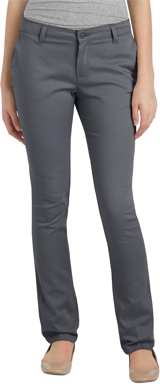 Dickies Girls' Plus Size Stretch Straight Leg Pant