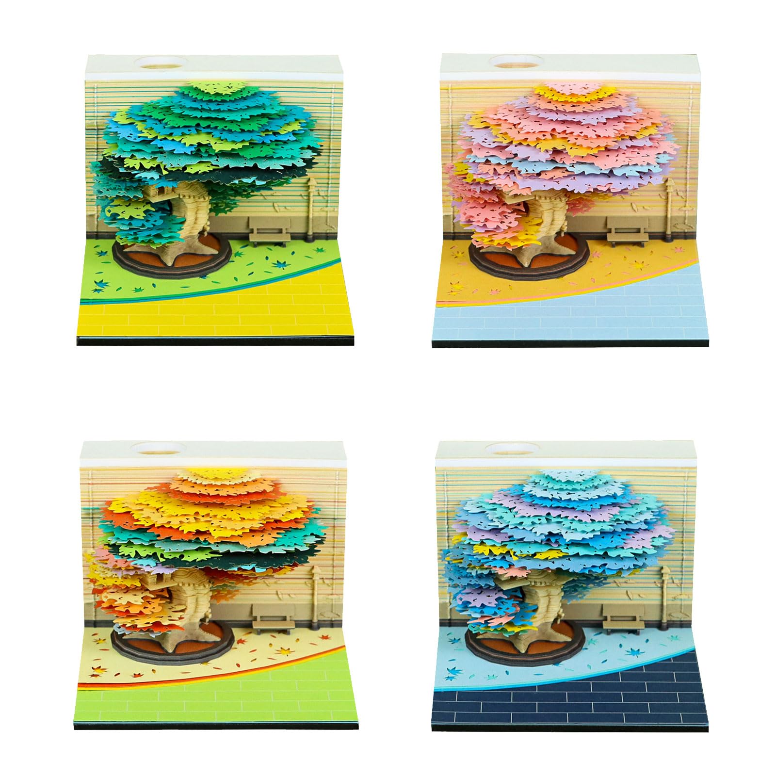 Twenty Six - Planificador de escultura de papel creativo con temática de selva de primavera, bloc de planificación semanal y materiales de escritura decorativos, seis planificadores semanales
