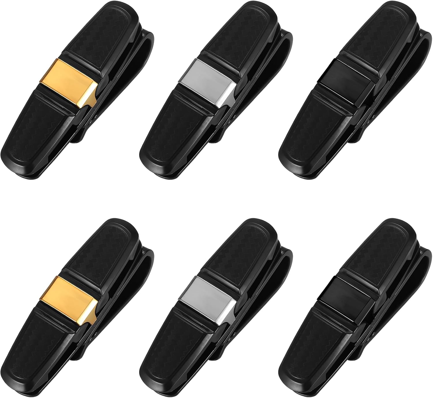 XhjzgcTech 6 Pcs Sunglass Holder for Car Visor, Eyeglass Hanger Clip, Sunglass Clip