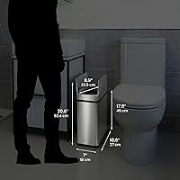 Vista 7 de iTouchless Bote de basura de acero inoxidable de 15 litros/4 galones con sensor de tapa abierta, funcionamiento automático sin contacto, diseño