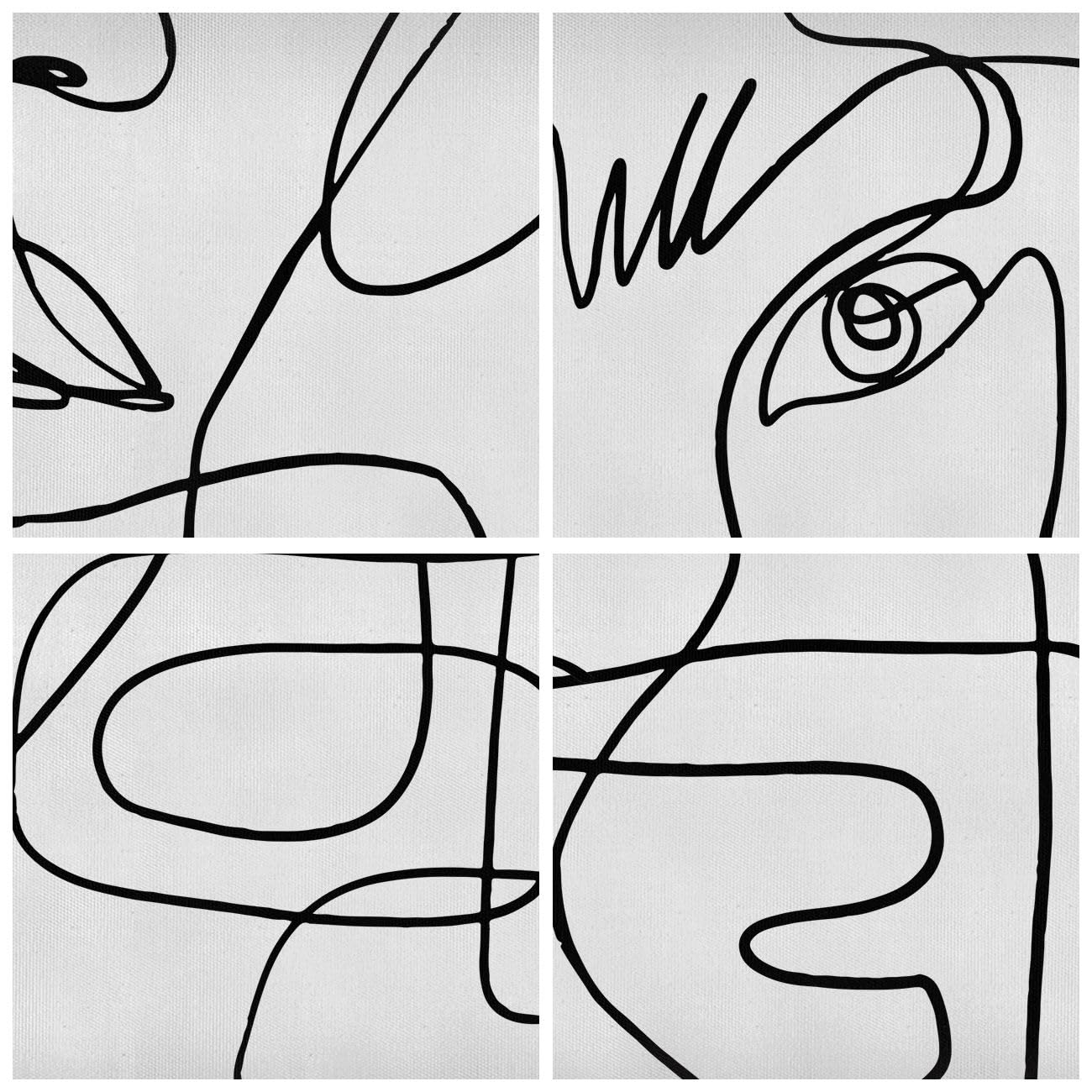 Lienzos decorativos Caras Línea Ojos Cuadro Sobre Lienzo Moderno 140x50cm Cuadros Decoracion Salon Dormitorio Cocina Cuadros Pared Imágenes Grande XXL Wall Art Prints Decor Canvas AB140x50-5954