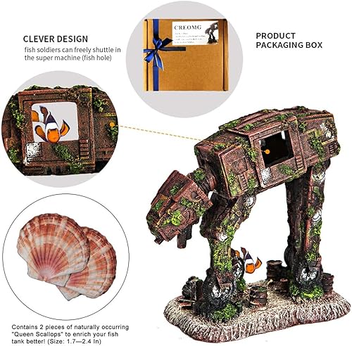 Miniatura 4 de Decoraciones de pecera, diseño múltiple opcional, adorno de acuario de resina, cueva creativa de pez Betta para decoraciones de acuario, barril de