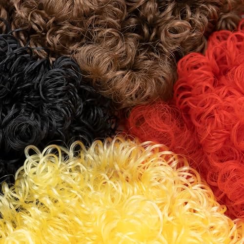 Miniatura 6 de Hygloss Pelo rizado de muñeca de 16 onzas para manualidades, varios colores, pelo sintético de alta calidad para fabricación de muñecas, marionetas