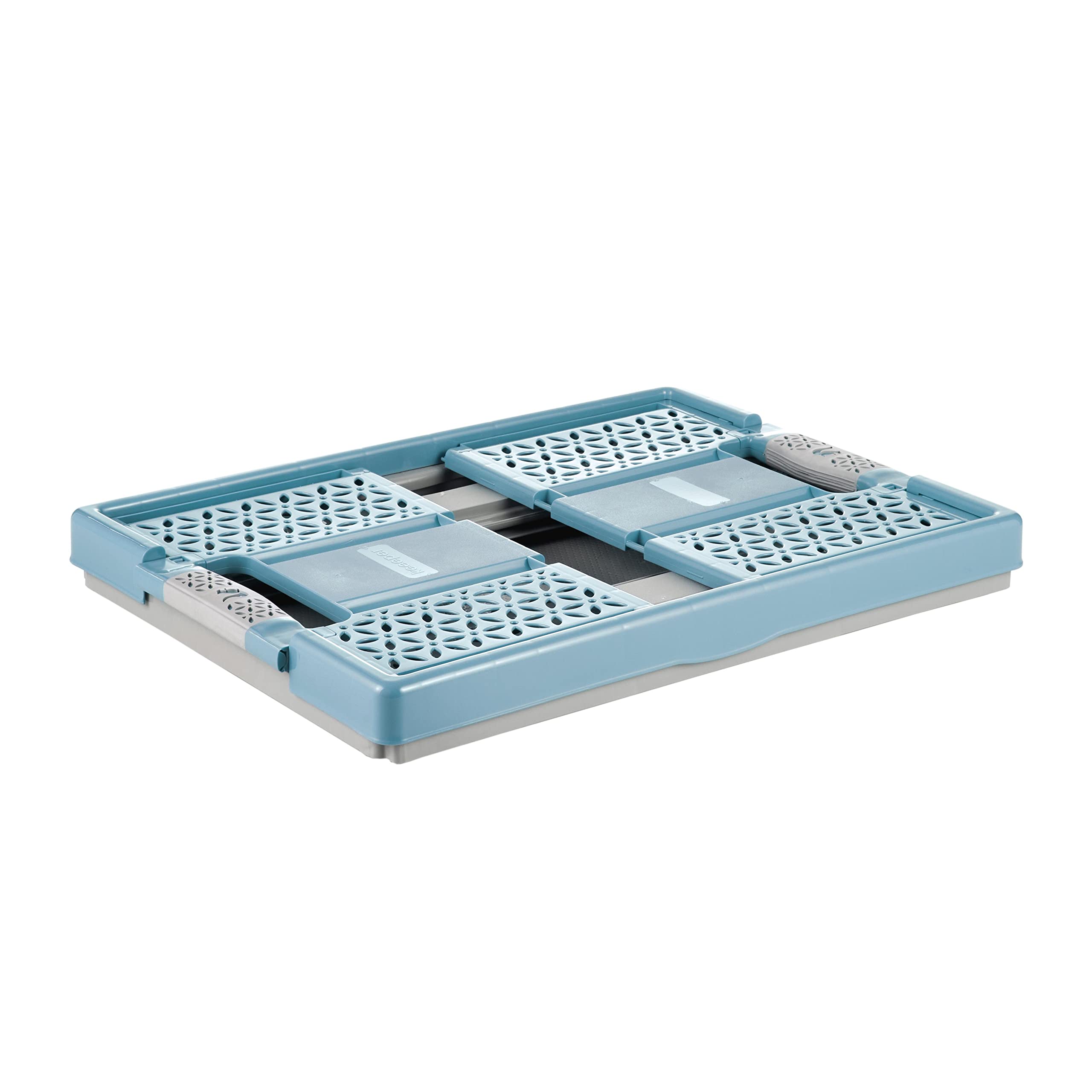 keeeper Stabilny, składany kosz z miękkimi uchwytami, 48 x 34,5 x 23,5 cm, 32 l, Lea, Nordic Blue