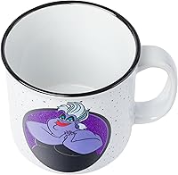 Vista 3 de Silver Buffalo - Taza grande de cerámica de Disney Villanos La Sirenita Ursula Almas Pobres Desafortunadas Glitter Camper, 20 onzas
