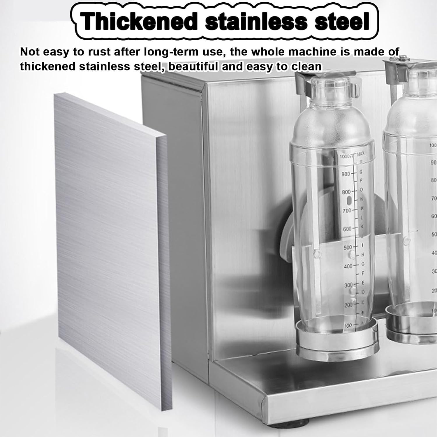 Electric Milk Tea Shaking Machine, Stainless Steel & Double Cups, Automatic Double Frame Milk Tea and Cocktail Shaker, for Bubble Tea, Juice