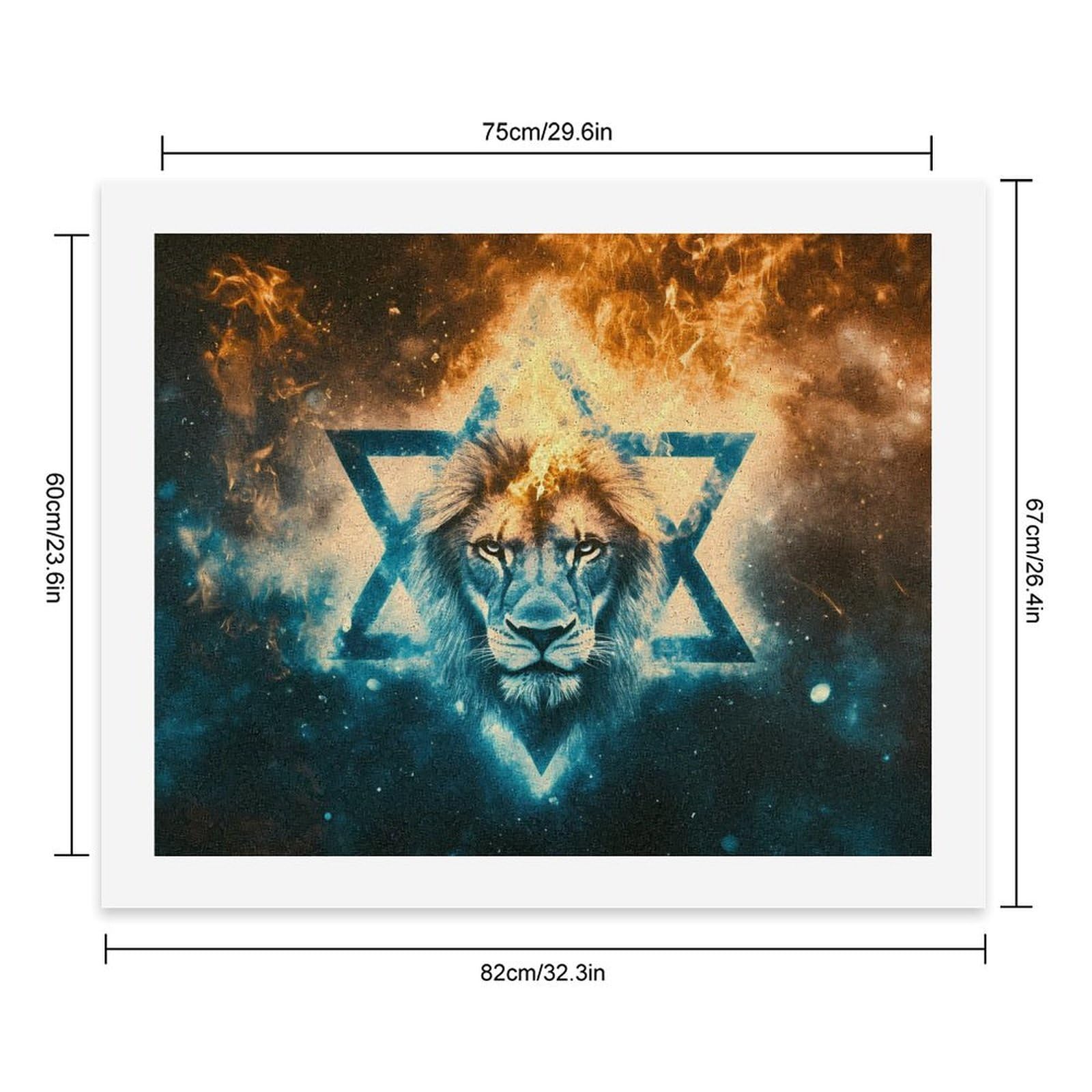 Malen nach Zahlen, Motiv: israelische Flagge mit Löwe, Malen-nach-Zahlen-Set für Erwachsene, Anfänger, bunt, DIY, einfaches Malen für Zuhause, Wanddekoration