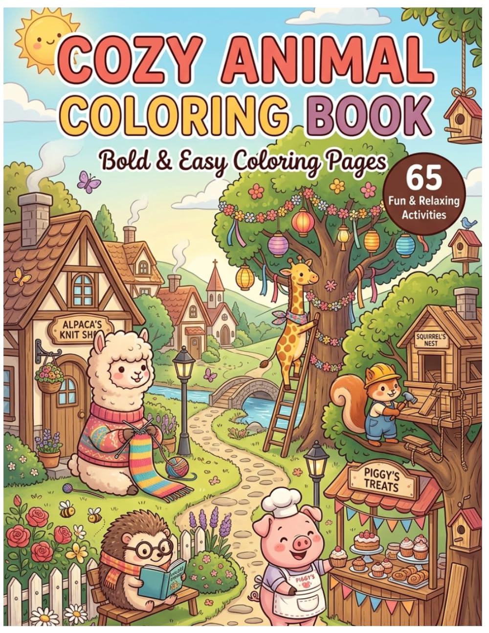 Cozy Animal Friends: A Cute and Relaxing Coloring Book with Bold and Easy Designs