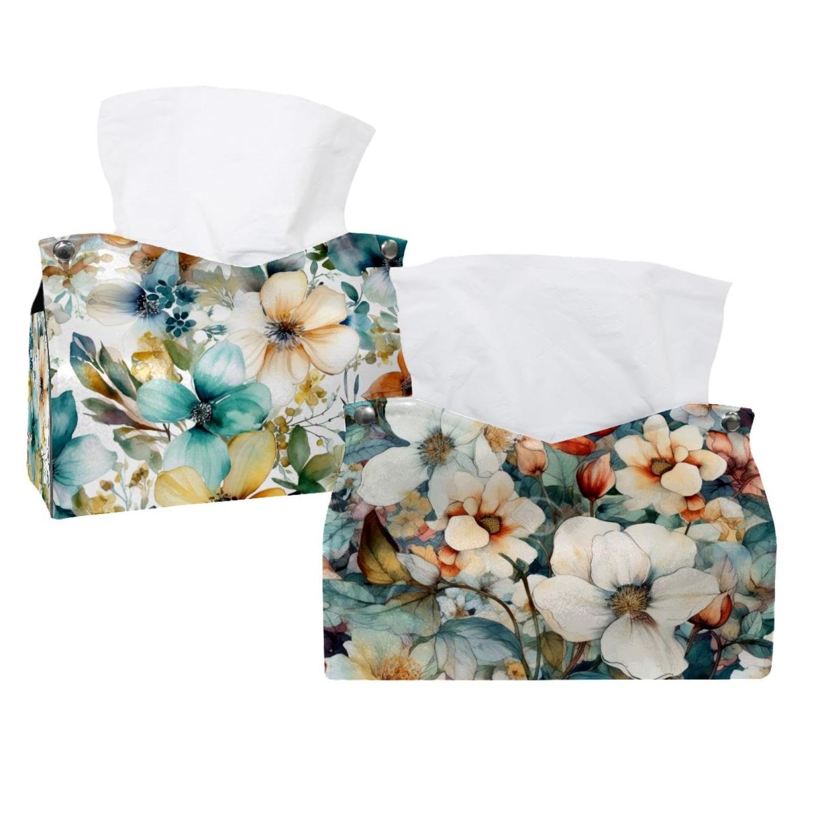 Housse de boîte à mouchoirs double pack floral motif vintage pour salon et bureau