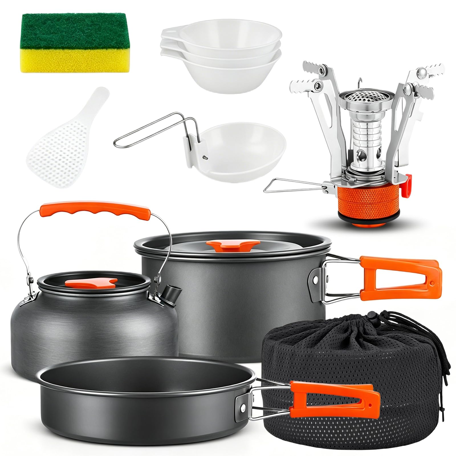 Set di pentole da campeggio, 9 pezzi, Cuisine Camping