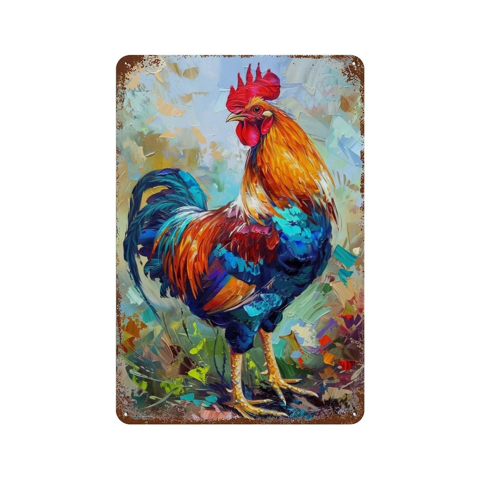HDURYEYRYY Proud Rooster 02 Wall Retro Iron Vintage Art Metal Tin Sign Poster Modern Home Cofffee Club Art Bar Shop Decor 30x20cm
