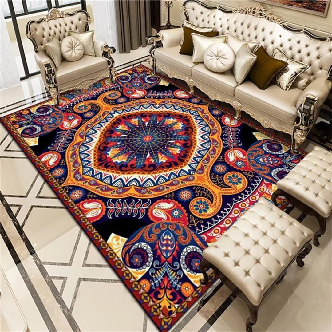 Tapis de salon antidérapant et résistant à la moisissure, déco jaune