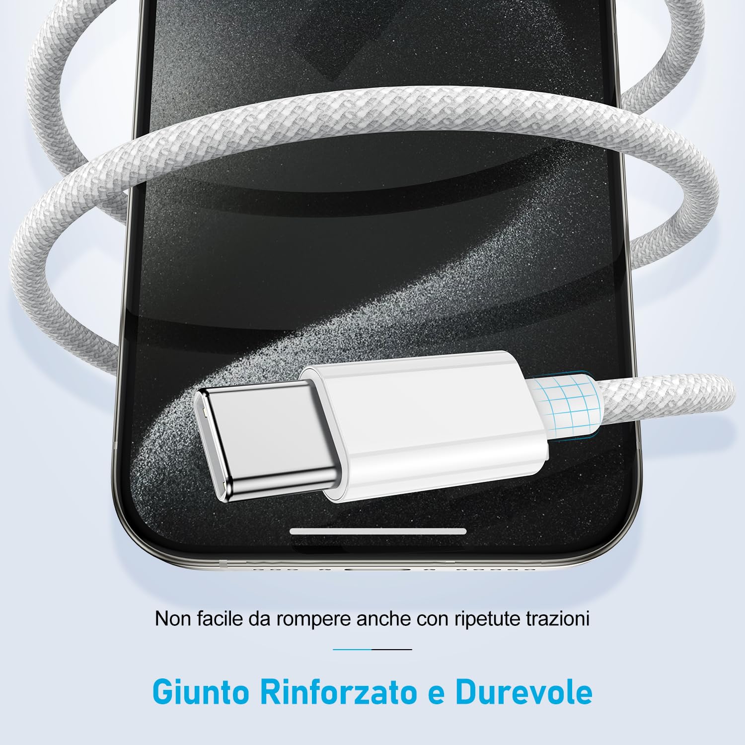 Cavo per iPhone 15, 2Pack 2M Cavo Usb C intrecciato per iPhone 15 Cavo USB da C a C PD 60W Ricarica rapida per Apple iPhone 16/16 Pro/16 Pro Max iPhone 15/15 Plus/15 Pro/15 Pro Max, iPad, MacBook