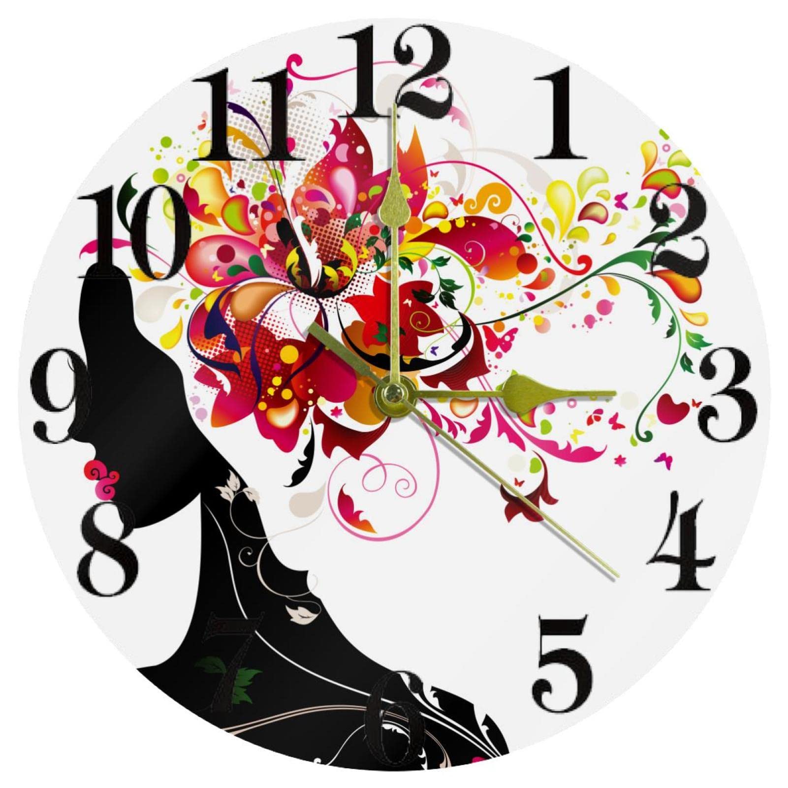 Horloge murale sans tic-tac à quartz mécanisme silencieux diamètre 25,4 cm