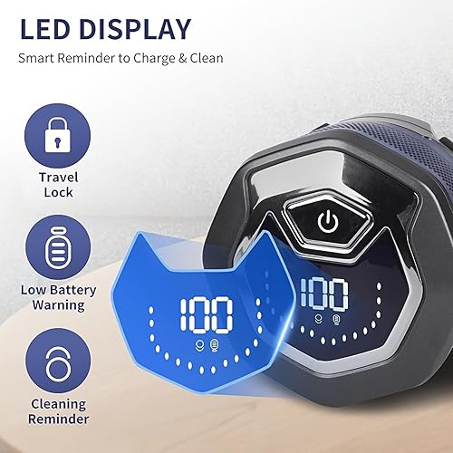 Miniatura 3 de Afeitadora de cabeza para hombres calvos, recortadora eléctrica magnética 6D para hombres, maquinilla de afeitar recargable de 9000 RPM con pantalla