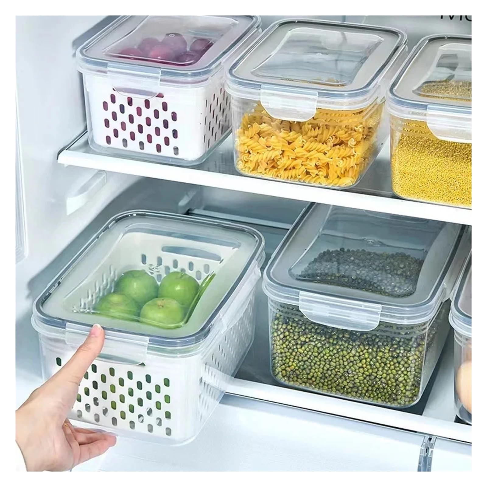 Scatola For La Conservazione Degli Alimenti,Verdura Con Drenaggio Sigillato