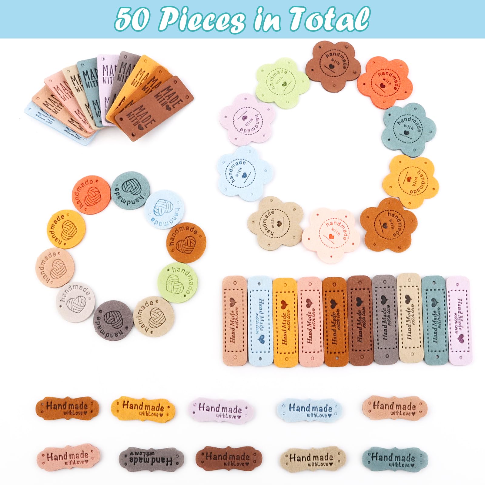 50 Handmade Labels Zum Annähen - DIY Etiketten Für Selbstgemachte Kleidung