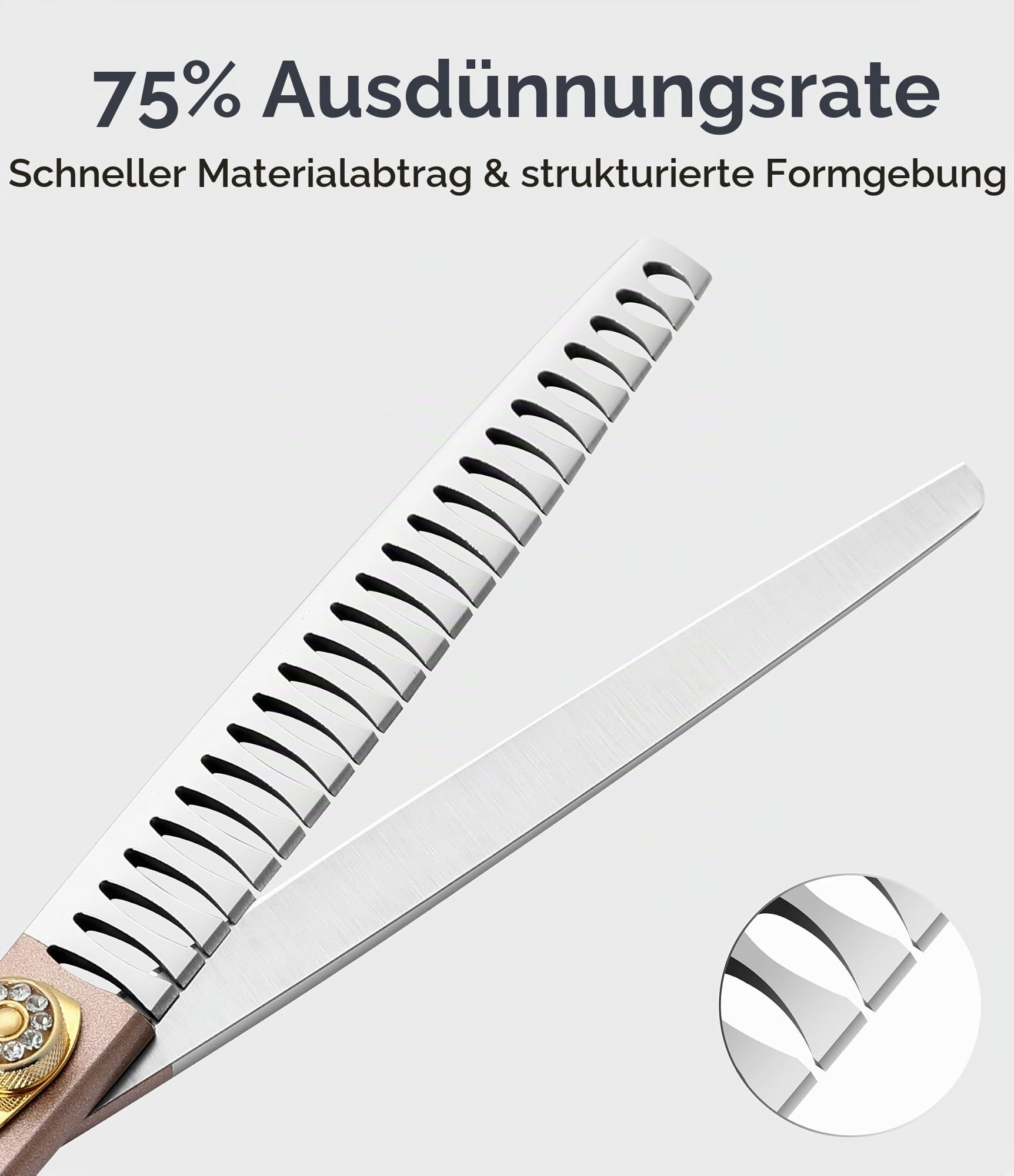 Effilierschere für Hunde und Katzen, Fellschere, 440C Edelstahl, professionelle Hundeschere, 17,8 cm