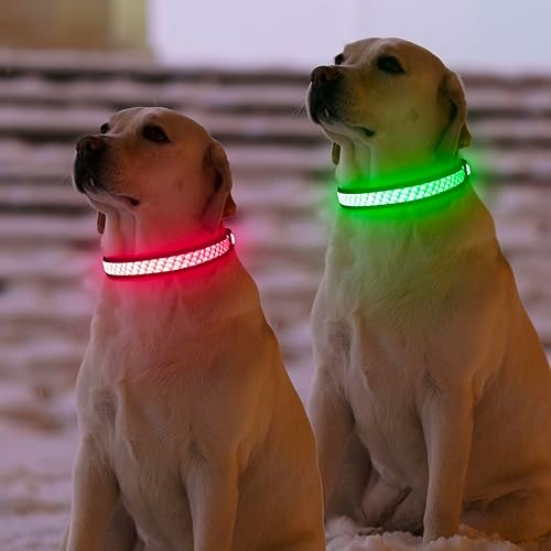 Miniatura 6 de Collares de perro con luz para perros grandes, recargable por USB, resistente al agua, que brillan en la oscuridad, collar iluminado para perros por