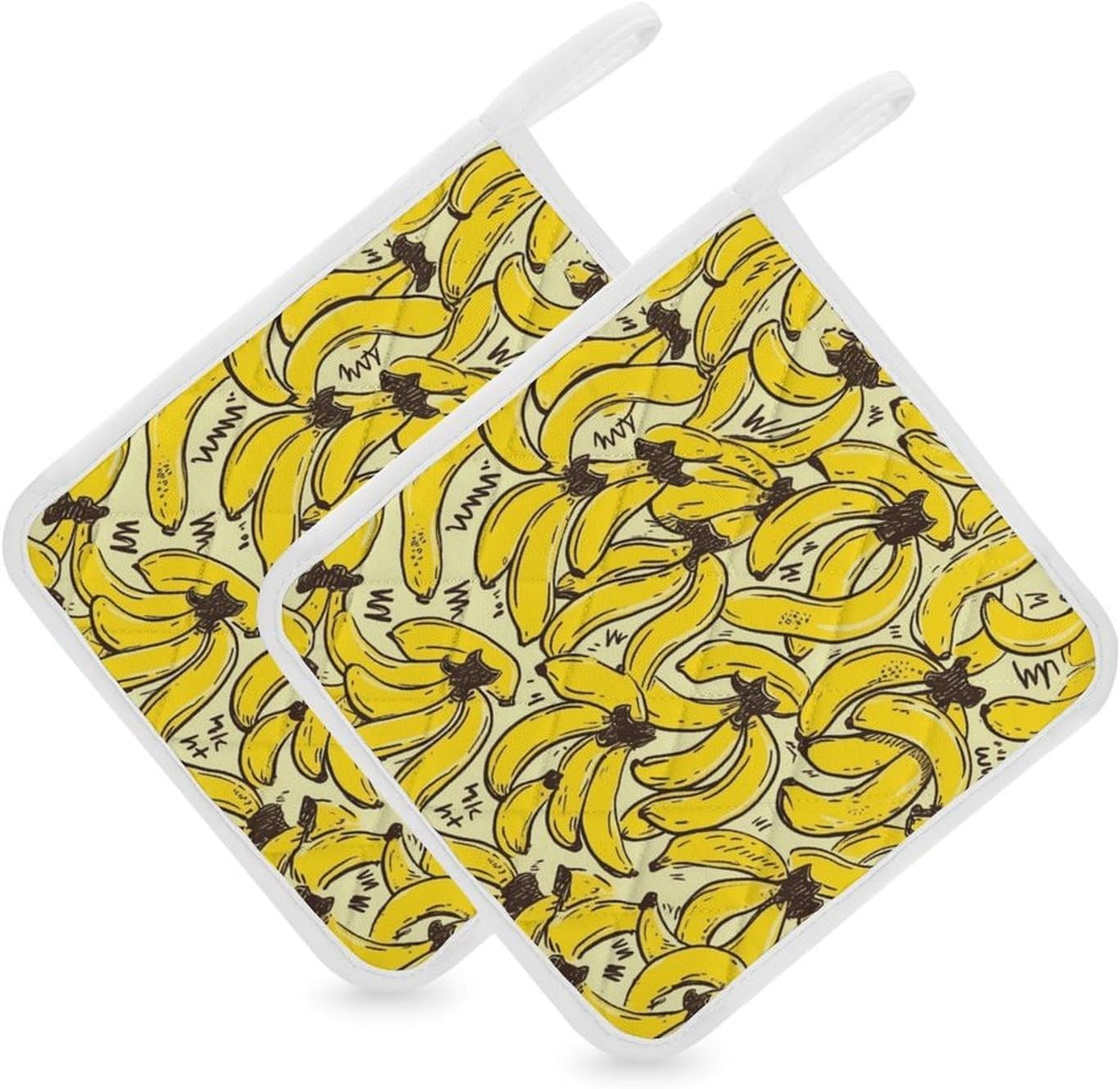 Yellow Banana Polyester Heat Resistant Pot Pad Non Slip Anti Scald Hot Dish Mat Reusable Table Protector for Kitchen Hot Pot Mat Wear Resistant Heat Proof Table Pad for Countertop Dining Room