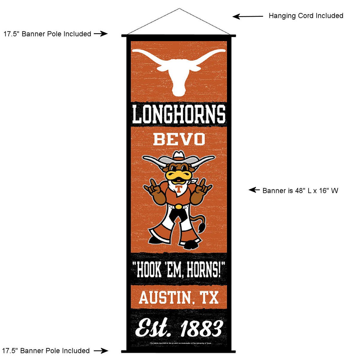 Amazon.co.jp: Texas Longhornsバナー、スクロールSign : Office Products