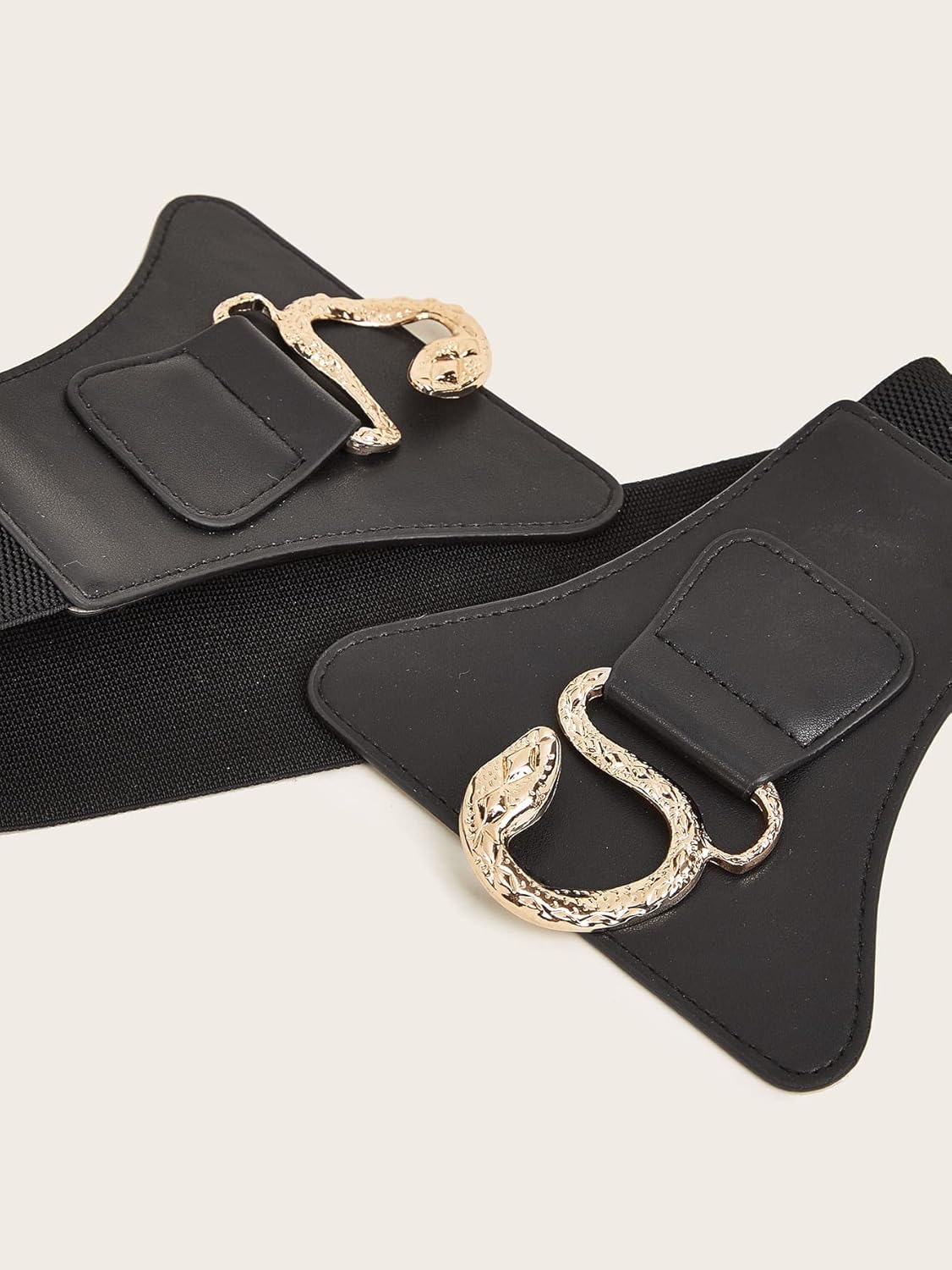 Verdusa Women's Snake Buckle Faux Leather Elastic Wide Belt Corset - Image 4