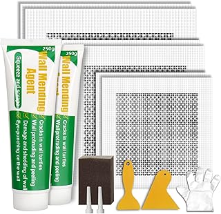 15 Pack Drywall Repair Kit, 500g Safe Wall Mending Agent with Scraper, Wall Patch Repair Kit Easy to Fill Holes for Alumin...