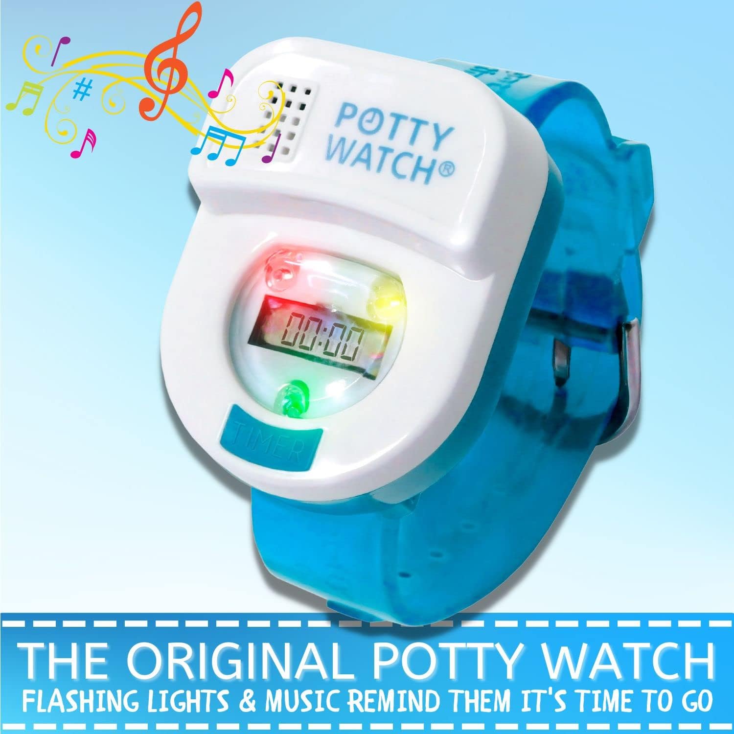 Meet Potty Watch The 1st Watch Made to Help Your Child Potty Train (Lights & Music for Fun 30, 60 or 90 Min Reminders), Blue Blue Potty Watch