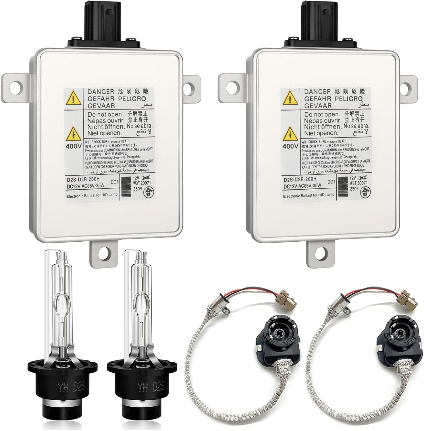 Set of 2 W3T19371 Xenon HID Headlight Ballast for Acura TL TSX ZDX MDX RDX ILX for Honda Accord Odyssey for Mazda 3 5 CX-5 Ballast with Igniter & D2S Bulb W3T16271 W3T20671 Ballast Control Unit Module