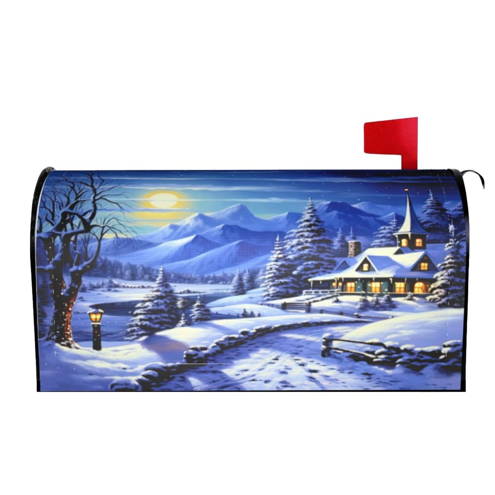 Christmas Scenery 04 Mailbox Covers Magnetic Wraps Post Letter Box Cover Garden Home Decor