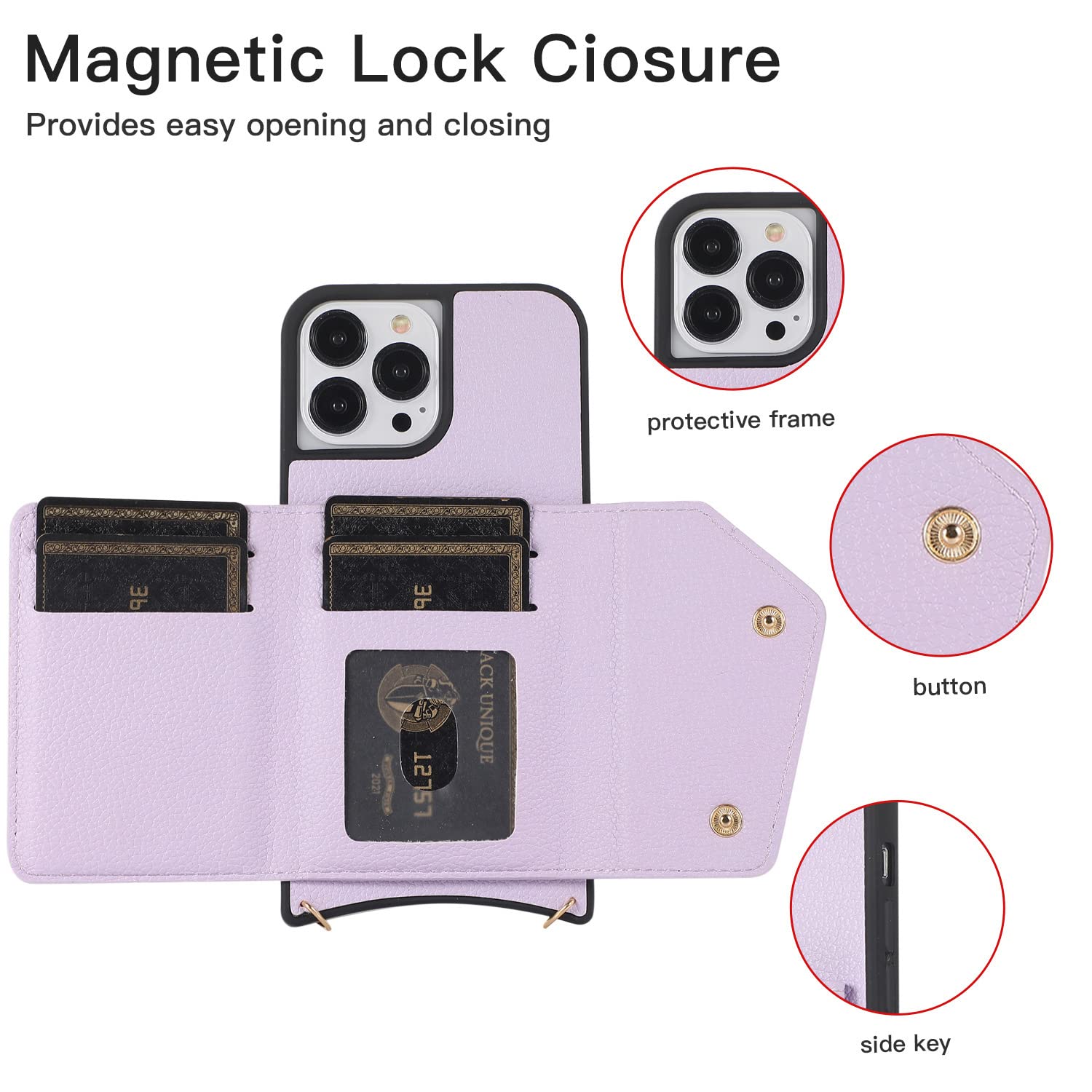 HAZARA Etui do iPhone 14 Pro Max/14 Plus/14 Pro/14, skórzane etui na ramię, etui na telefon z uchwytem na karty, żółte, 14 pro 6,1"