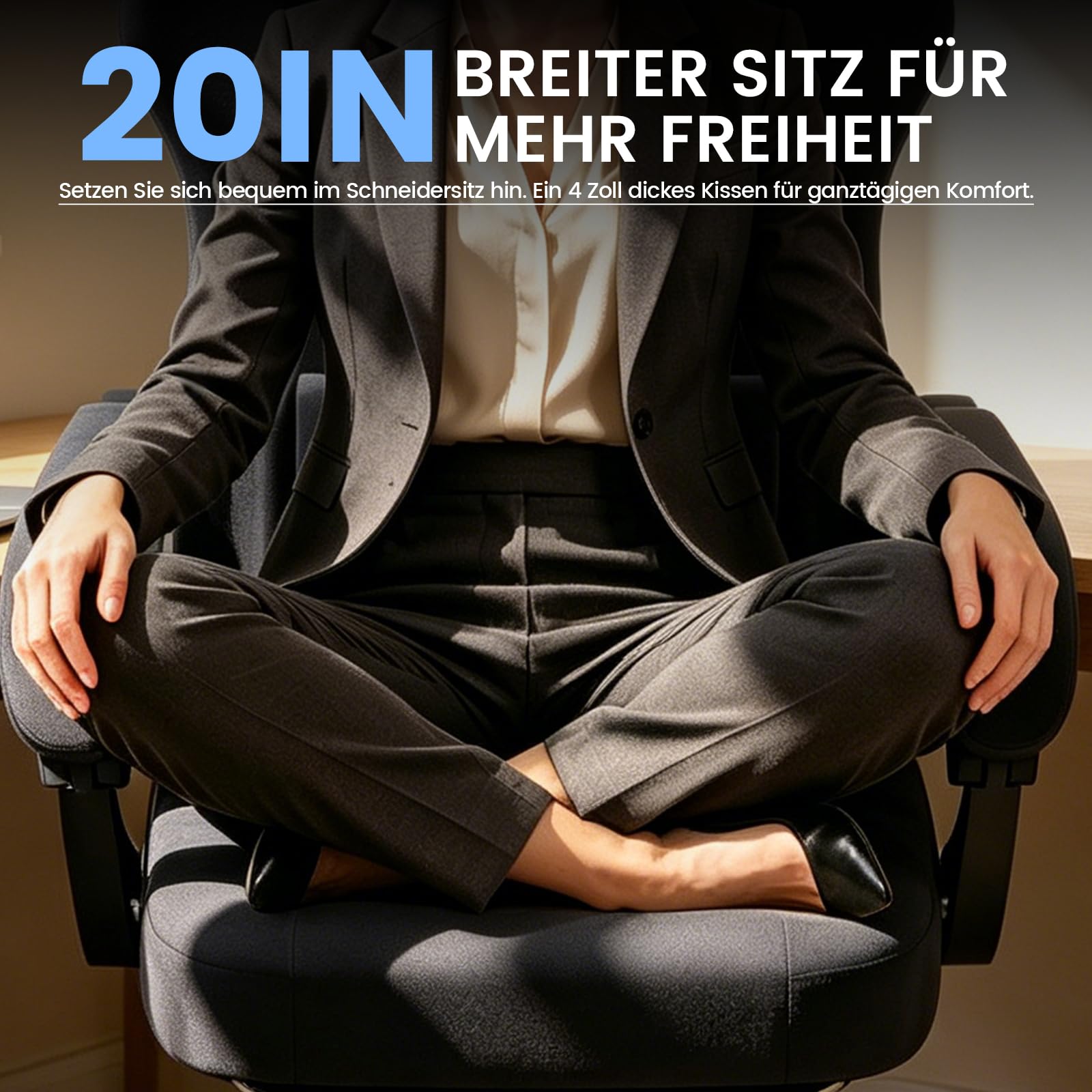Gaming Stuhl Stoff Ergonomisch Gaming Chair mit Fußstütze Schwarz