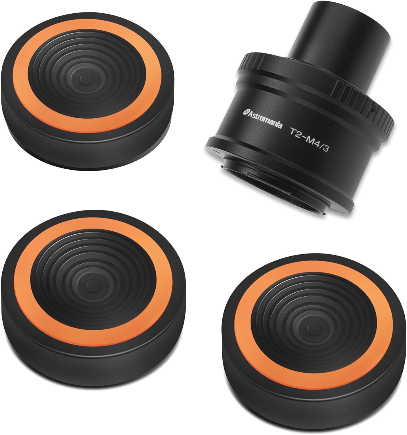Astromania T T2 Mount and M42 to 1.25" Telescope Adapter - Bundle with - Anti-Vibration Suppression Pads