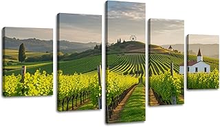 5 Piece Large Wall Art Prints Paintings California spring vineyard Temecula Valley CA Canvas Wall Art Living Room office Modern Home Wall Decor Framed Artwork Ready to Hang