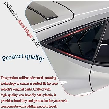 MUXEE Window Louver,for Acura Integra 2023 2024 2025, ABS Print Sport Window Decorative Covers, Exterior Trim Accessories - Bright Black