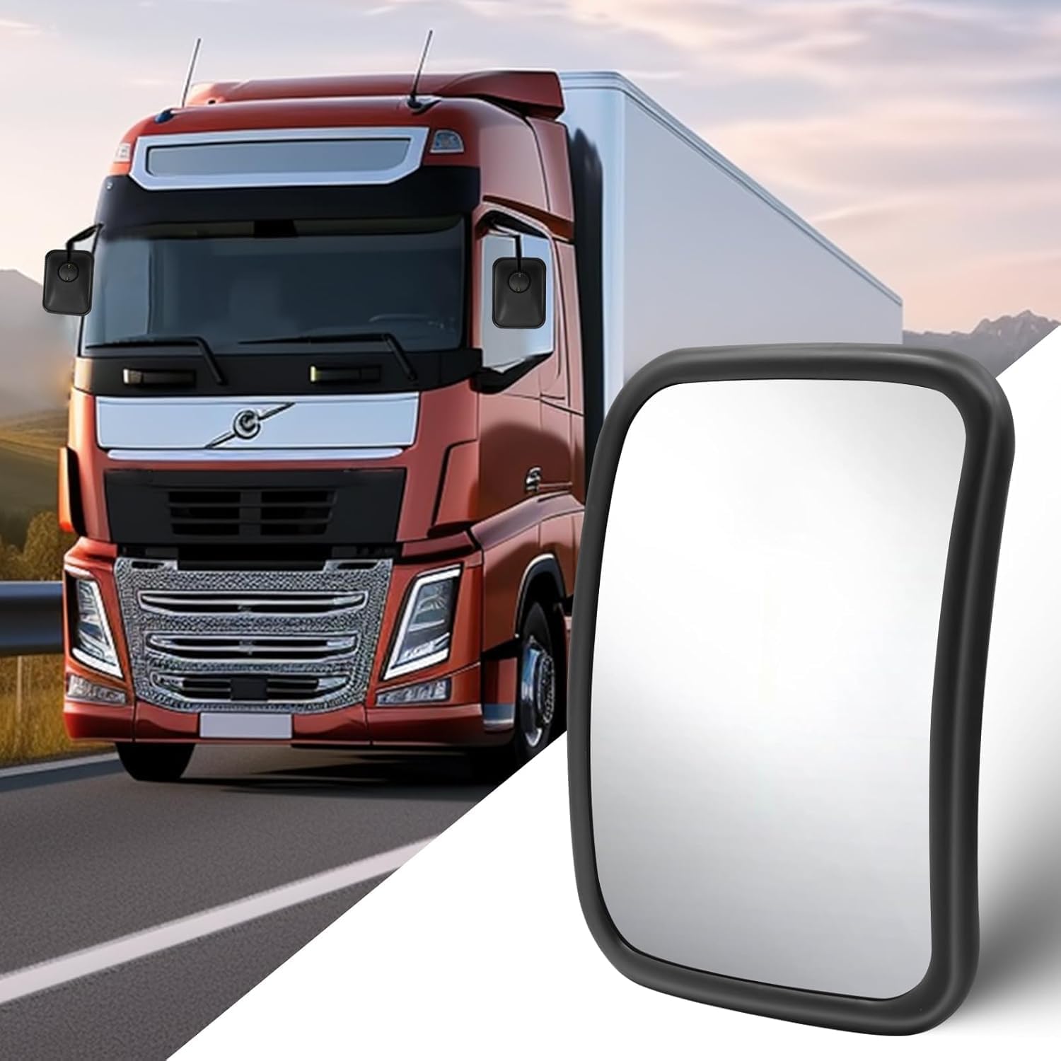 Tractor Mirrors Wide Angle Ajustable Convex Forklift Truck Mirror to Reduce Side Rearview Blind Spot for Excavator, Tailer Replacement 16 * 8.5 inch (2, 8.5 * 6.4 inch)