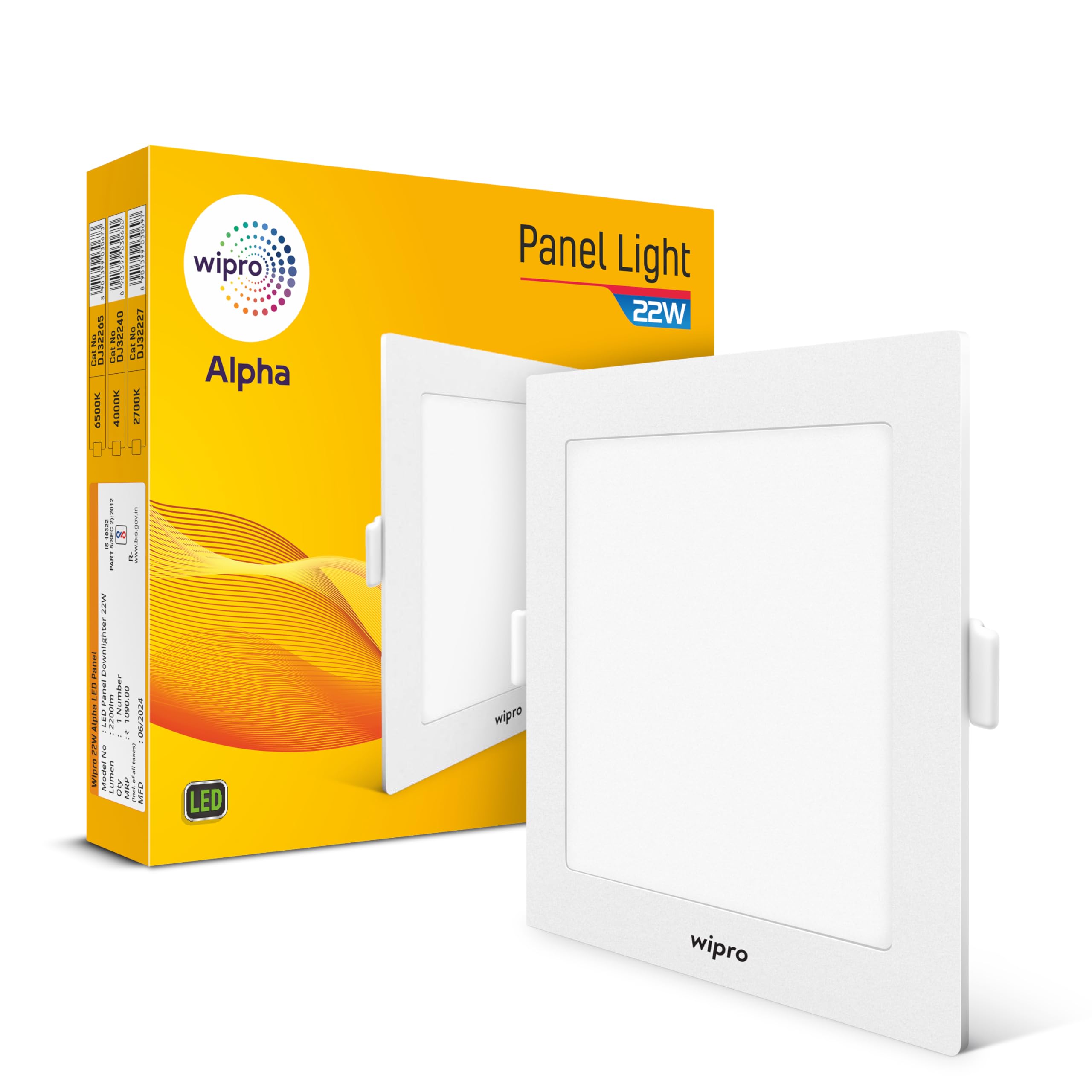 Wipro Garnet 22W Square LED Alpha Panel | Cool Day White Light (6500K) | Recessed Down Light for False Ceiling | Cutout - 82mm | Pack of 1-image-46
