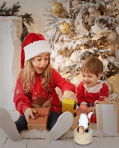 Miniatura 6 de SDGINA Cajas de música Fox para niñas, melodía musical de Castle in The Sky, caja de música para cumpleaños de niños y bebés