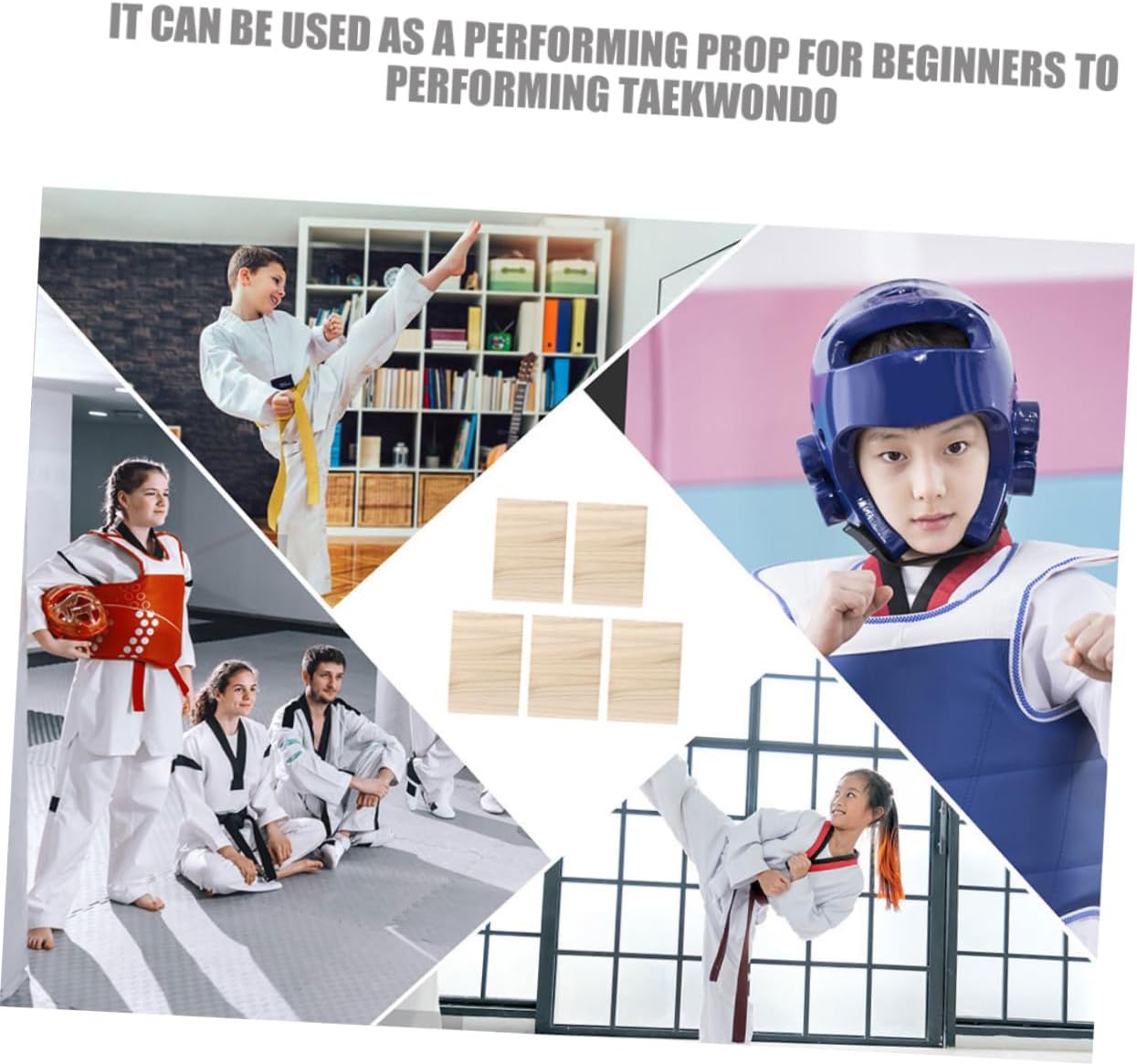 5pcs Wood Breaking Boards Taekwondo Karate Training Boards 1.5cm Thick Performing Breaking for Beginners Martial Arts Practice
